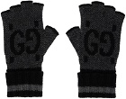Gucci Black GG Fingerless Gloves