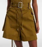 McQueen Belted cotton shorts
