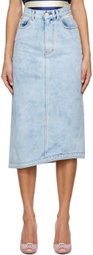 KIMHĒKIM Blue Asymmetric Denim Midi Skirt