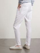 FEDELI - Bonifacio Straight-Leg Linen Drawstring Trousers - White