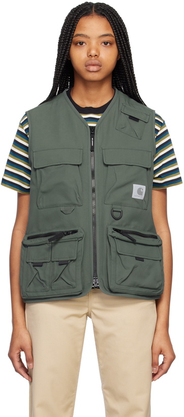 Photo: Carhartt Work In Progress Green Elmwood Vest