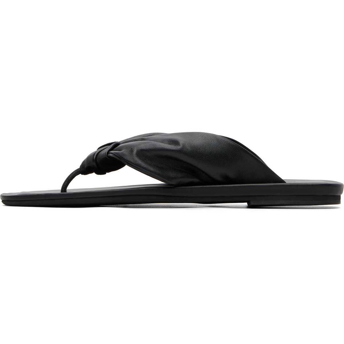 Loulou de Saison Black Agora Nappa Leather Flip-Flops