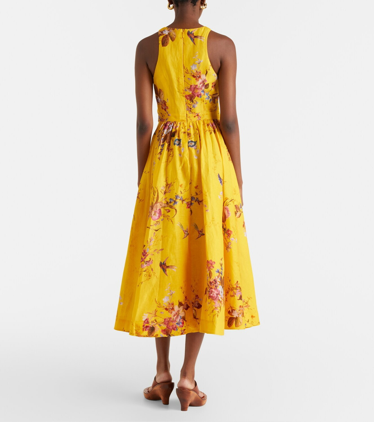 Zimmermann Patience floral cutout linen midi dress Zimmermann