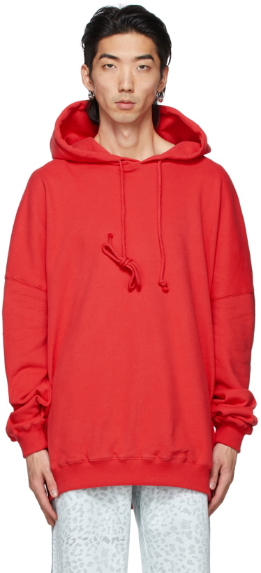 Photo: We11done Red Oversized Back Logo Hoodie