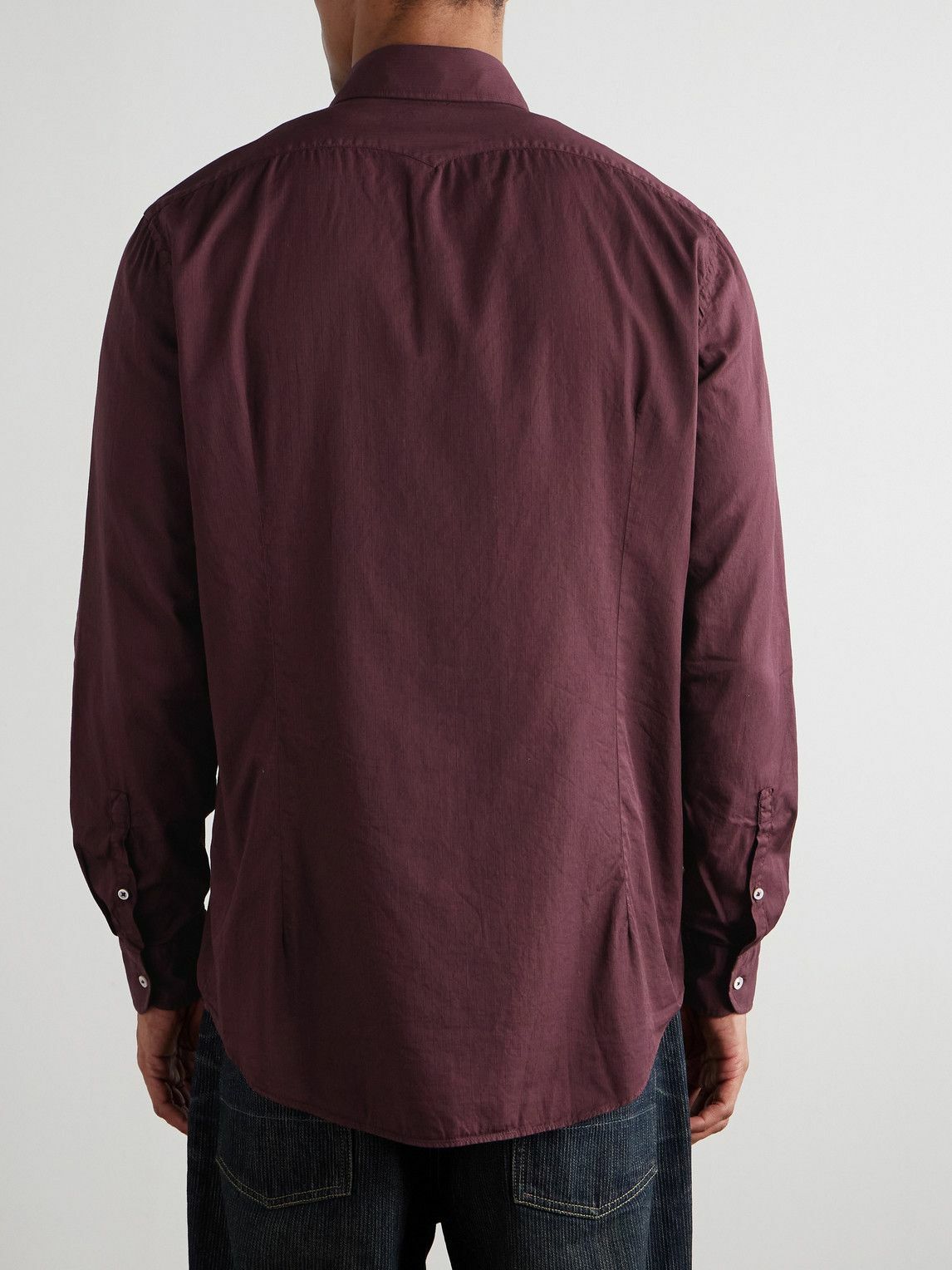 Massimo Alba - Striped Cotton Shirt - Burgundy