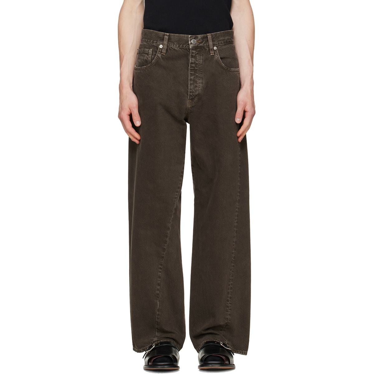 Sunflower Brown Wide Twist Jeans