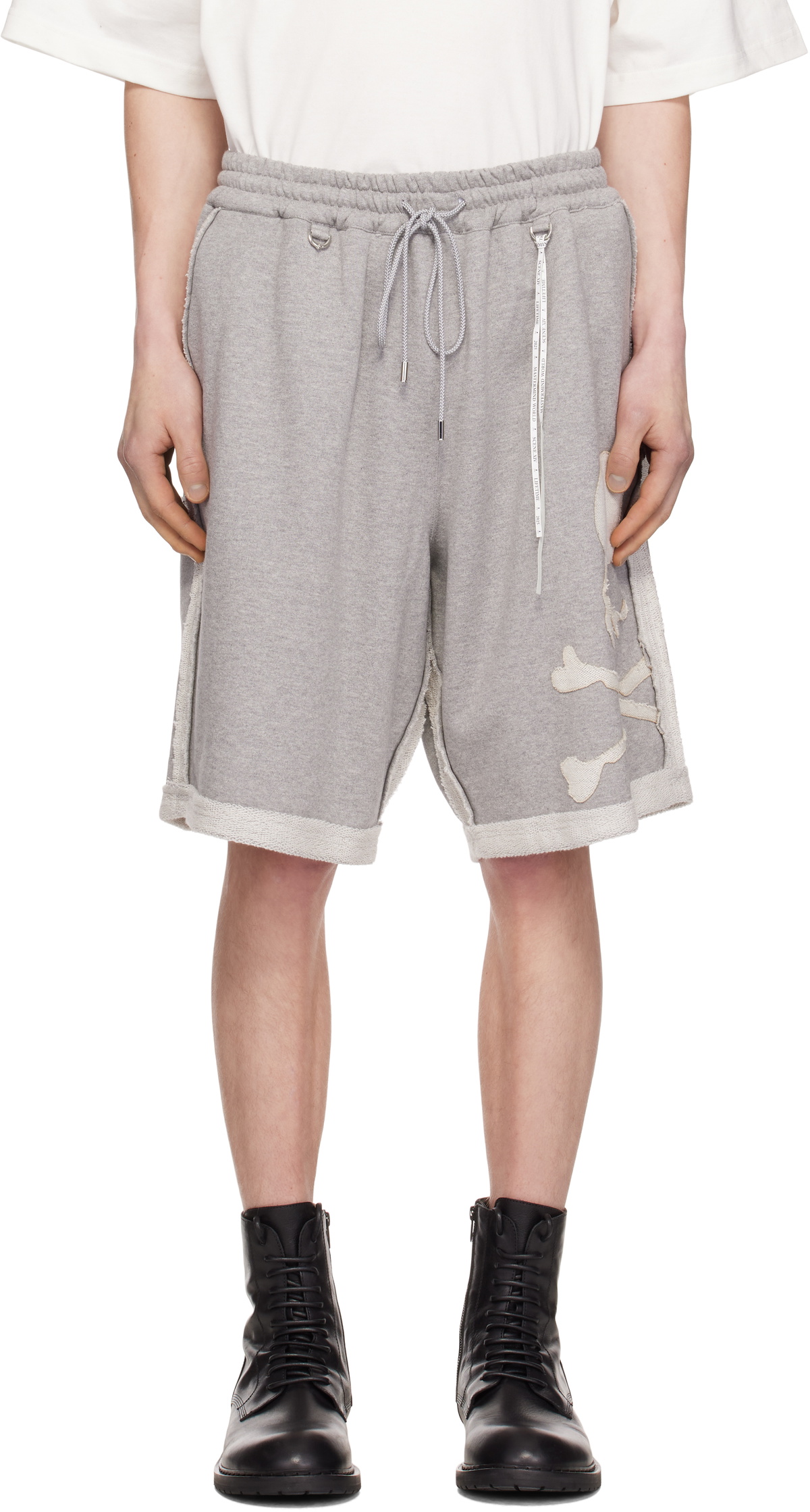 MASTERMIND WORLD Gray MW Cut-Off Sweat Shorts