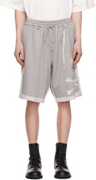 MASTERMIND WORLD Gray MW Cut-Off Sweat Shorts