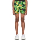 SSS World Corp Black and Green Fire Dollar Shorts