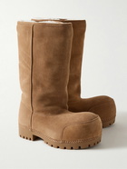 Balenciaga - Alaska Faux Shearling-Lined Suede Boots - Brown