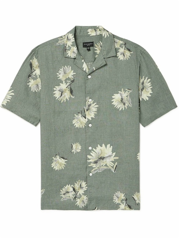 Photo: Club Monaco - Camp-Collar Floral-Print Linen Shirt - Green