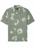 Club Monaco - Camp-Collar Floral-Print Linen Shirt - Green