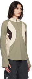 CMMAWEAR SSENSE Exclusive Green & Off-White Long Sleeve T-Shirt