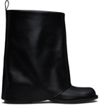 AMOMENTO Black Folded Boots