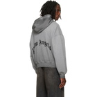 Palm Angels Gray Skull Zipped Loose Hoodie