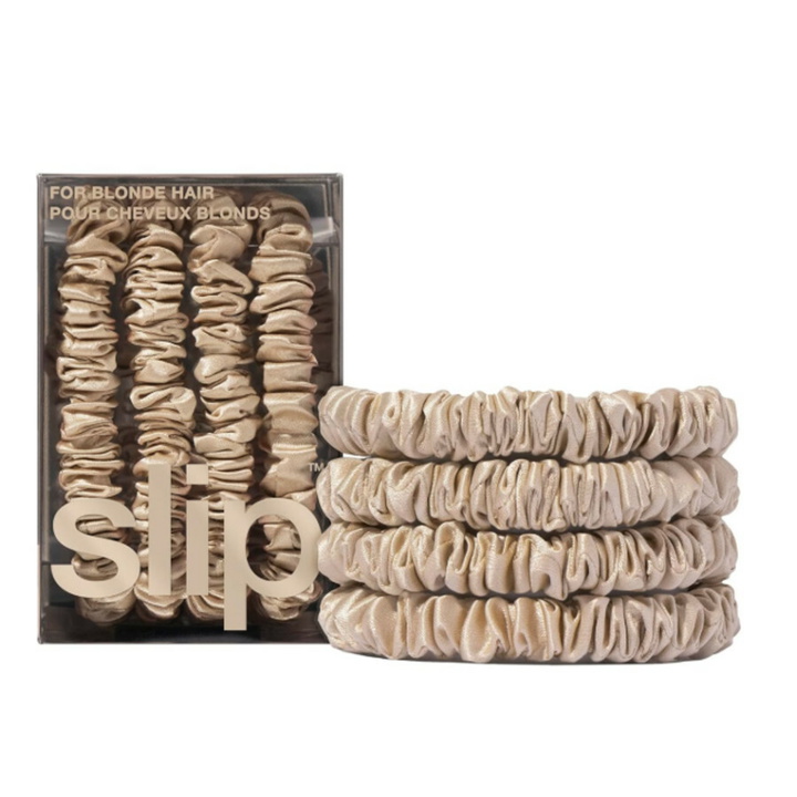 Photo: Slip Back to Basics Blonde Skinny Scrunchies (Pack of 4)