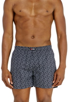 Diesel Three-pack cotton boxers solid and all-over DSL print - Boxer briefs Mens in Blue