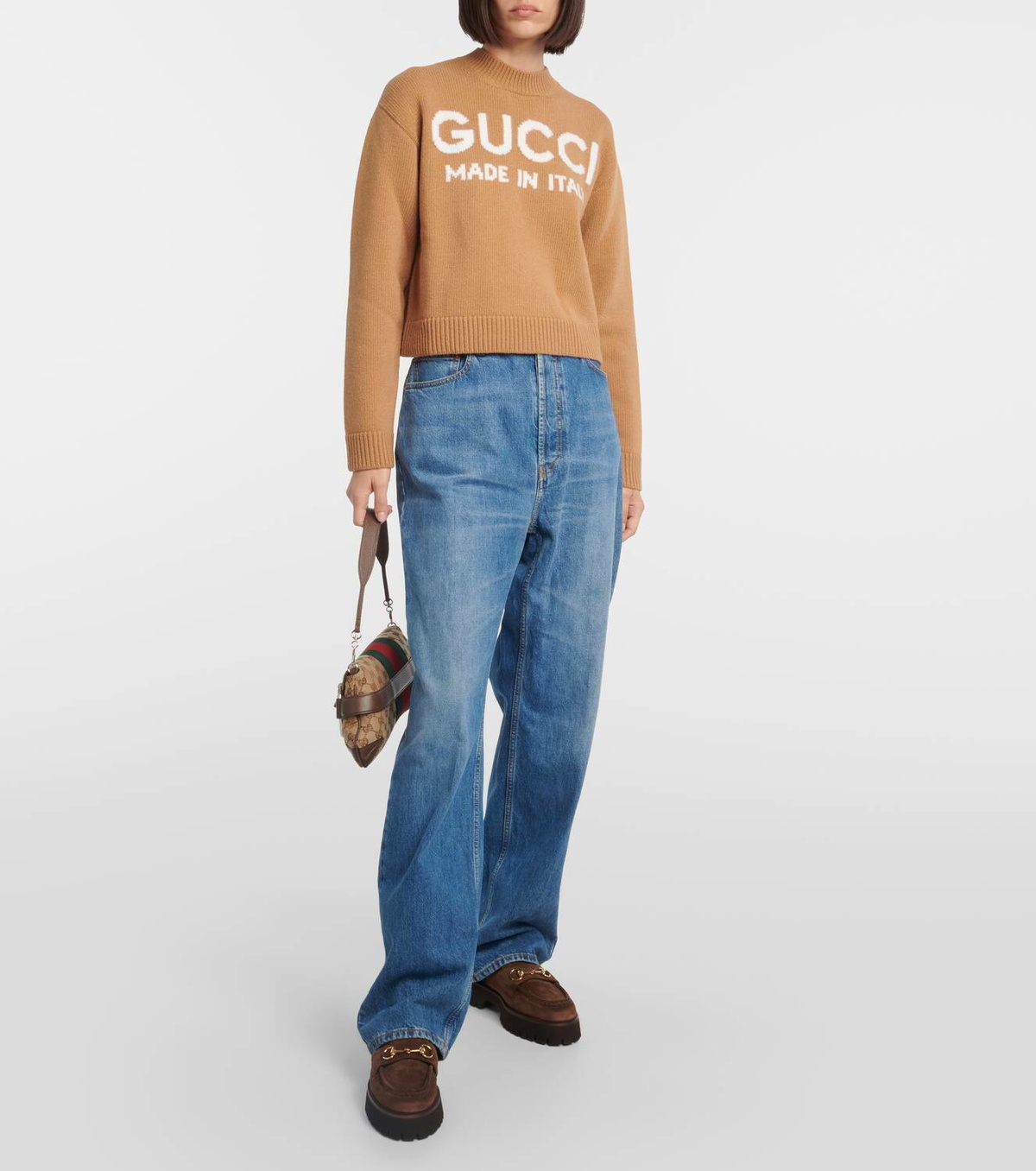 Gucci Intarsia cropped wool sweater Gucci
