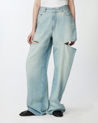 Pinko Wide Leg Jeans With Light Wash And Cut Outs Light Wash