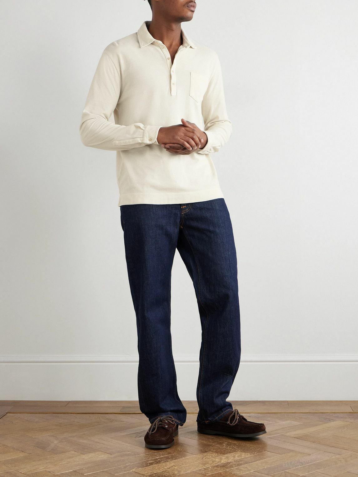 Massimo Alba - Ischia Cotton and Cashmere-Blend Piqué Polo Shirt - Neutrals