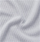 Dunhill - Textured Mulberry Silk, Cotton and Linen-Blend Sweater - Blue