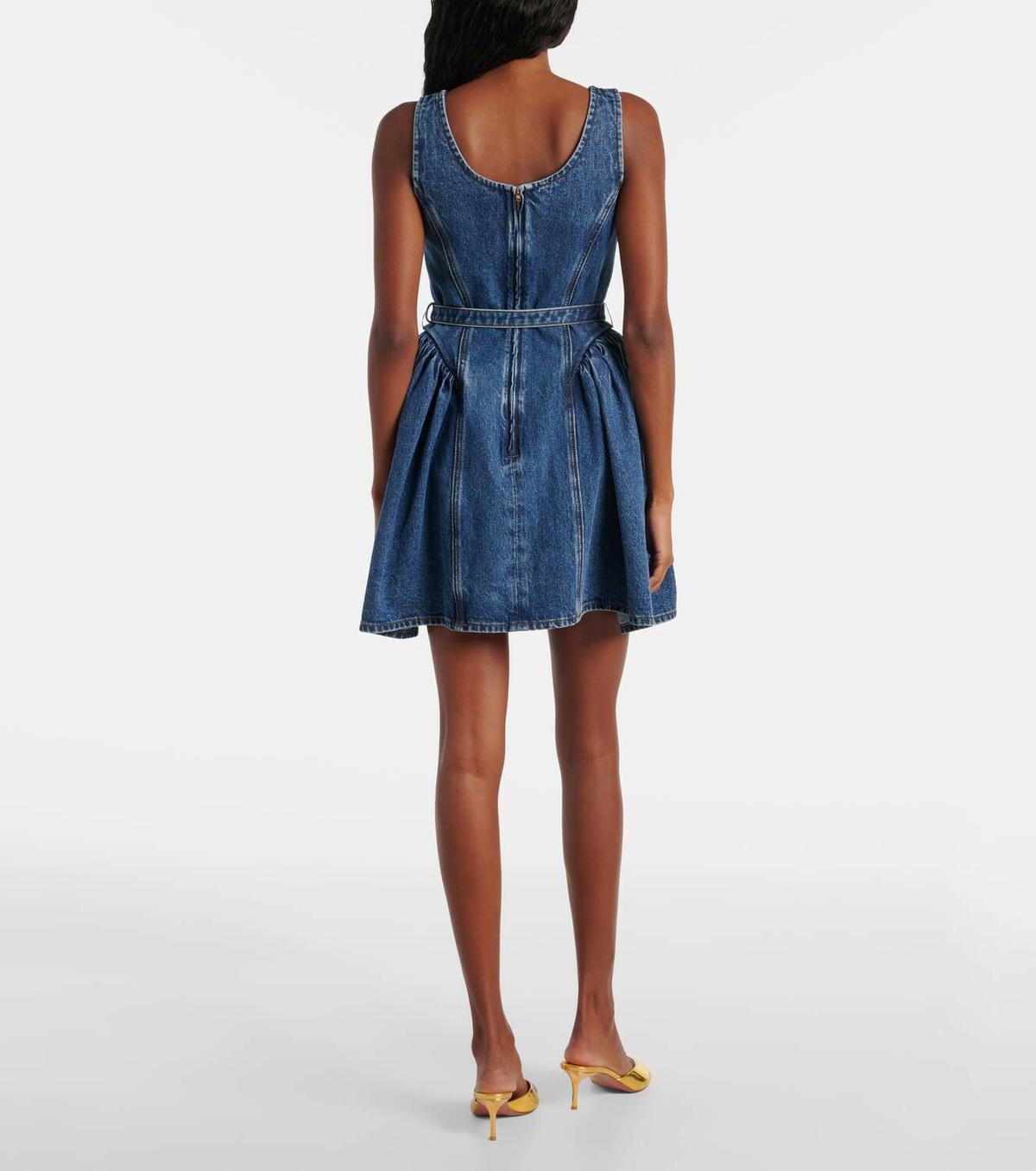 Self-Portrait Belted denim minidress Self-Portrait