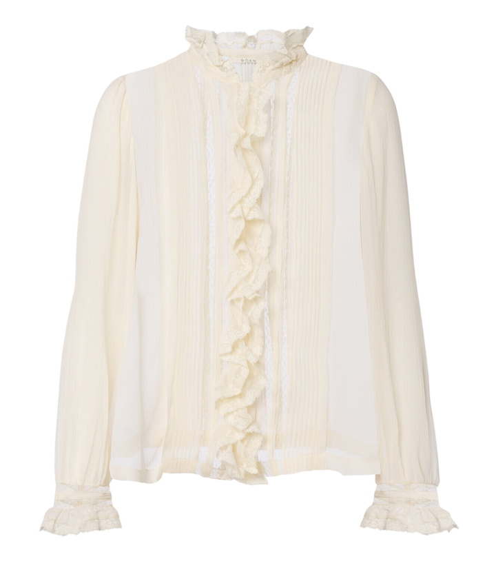 Photo: Dôen Magdeline ruffled silk chiffon blouse