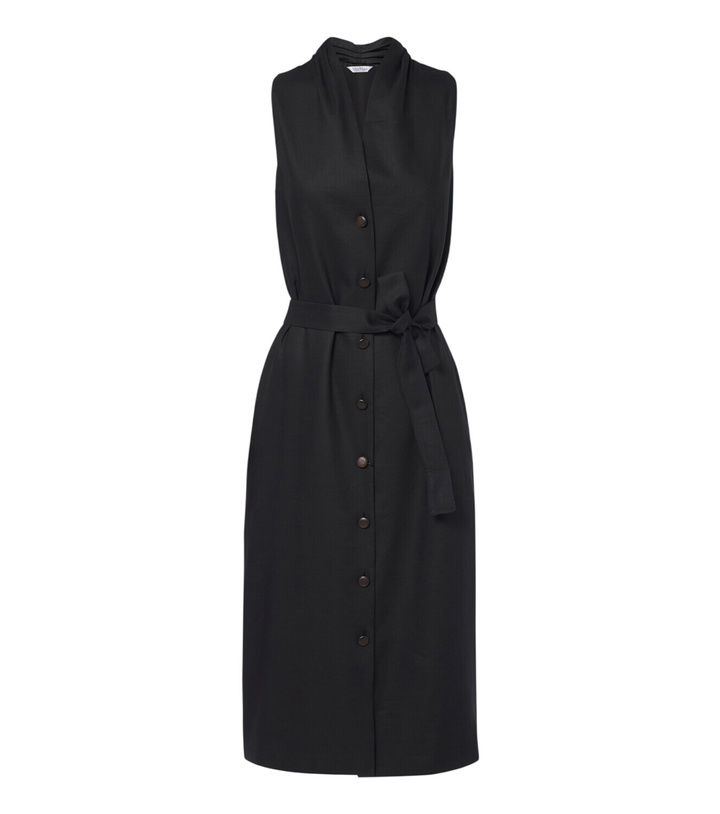 Photo: Max Mara Belted linen and silk midi dress