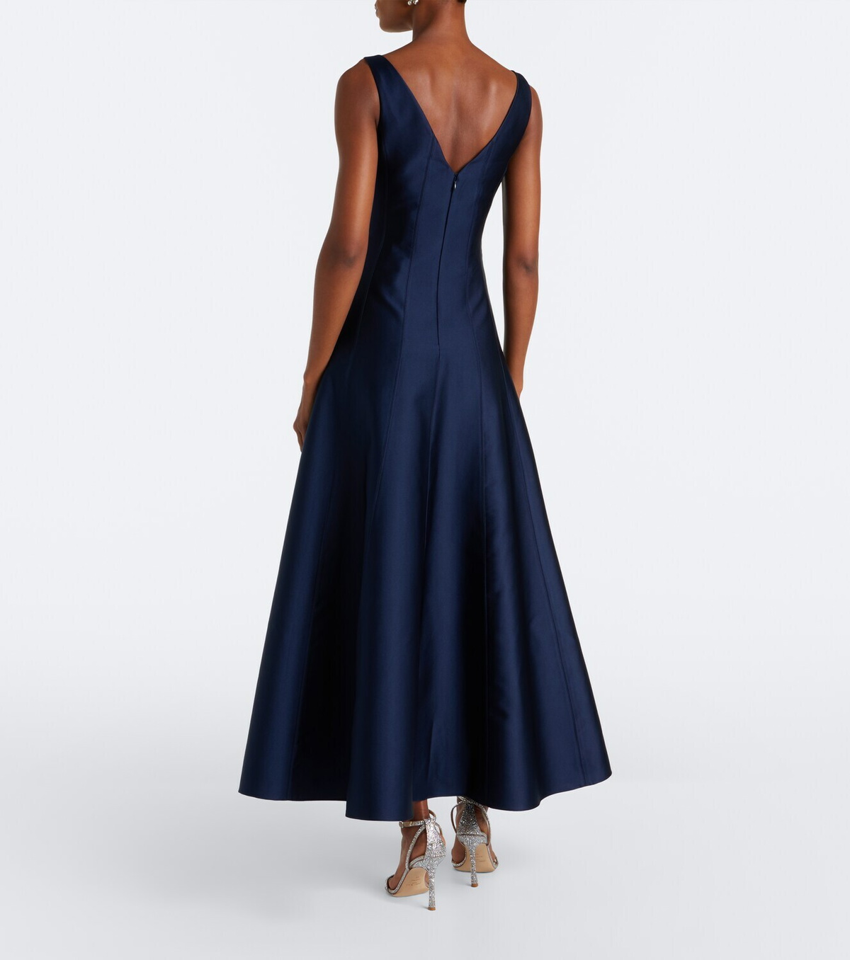 Roland Mouret Floral-appliqué taffeta maxi dress