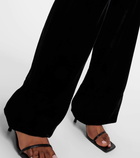 Toteme High-rise velvet wide-leg pants