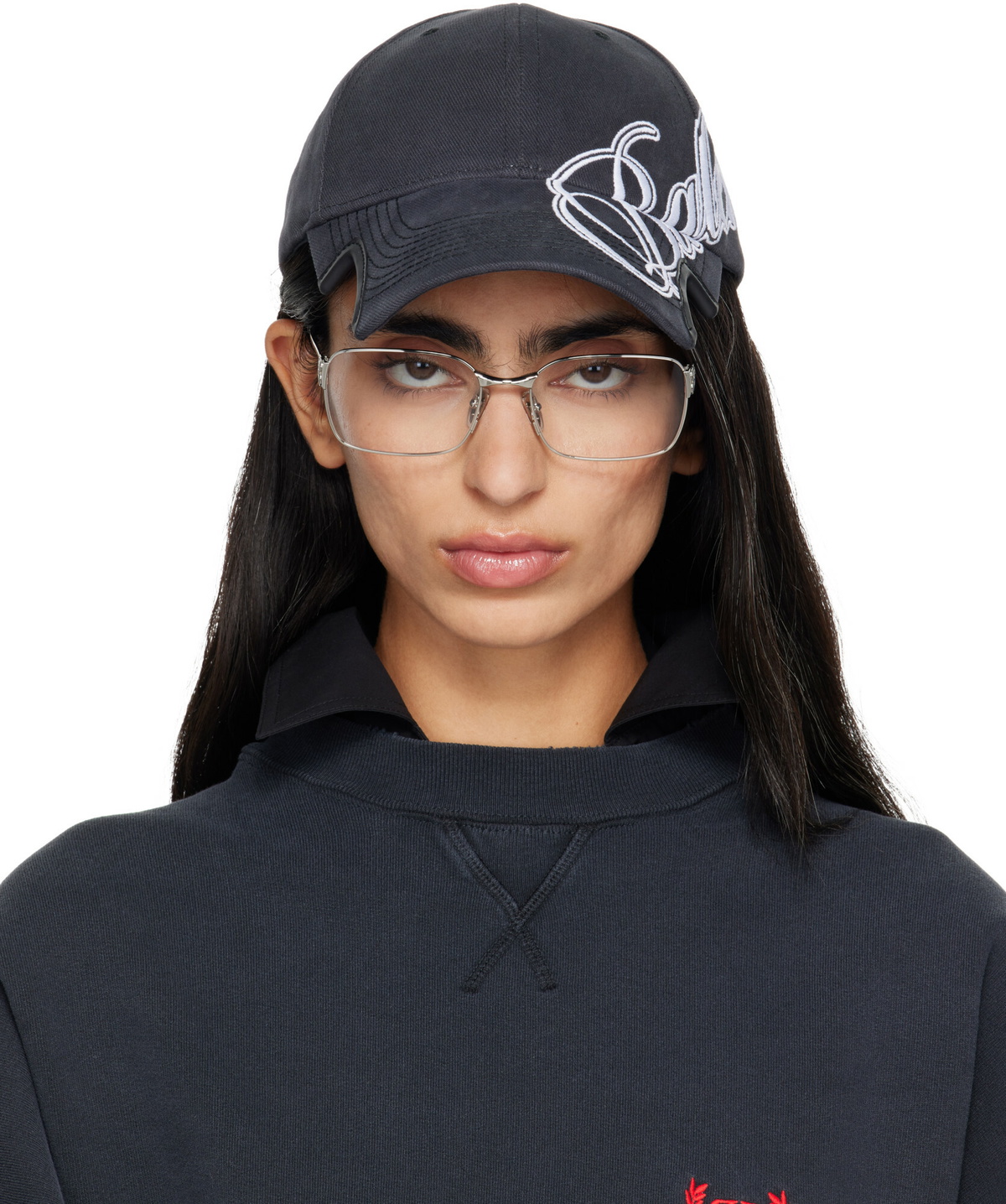 Balenciaga Black 'Planet Earth' Cap Balenciaga