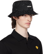 Versace Black Reversible 'La Greca' Bucket Hat