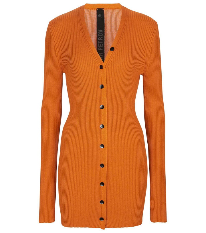 Photo: Petar Petrov Eliza ribbed-knit silk cardigan