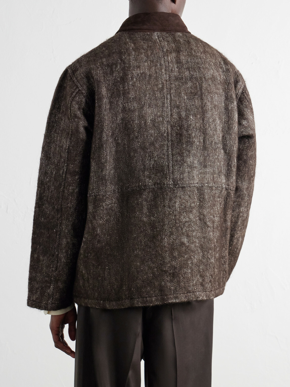 Kartik Research - Suede-Trimmed Yak and Silk-Blend Twill Jacket - Brown