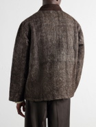 Kartik Research - Suede-Trimmed Yak and Silk-Blend Twill Jacket - Brown