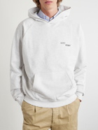 A.P.C. - Fragment Logo-Print Cotton-Jersey Hoodie - Gray