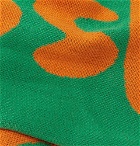 Off-White - Fringed Logo-Intarsia Wool Scarf - Men - Green
