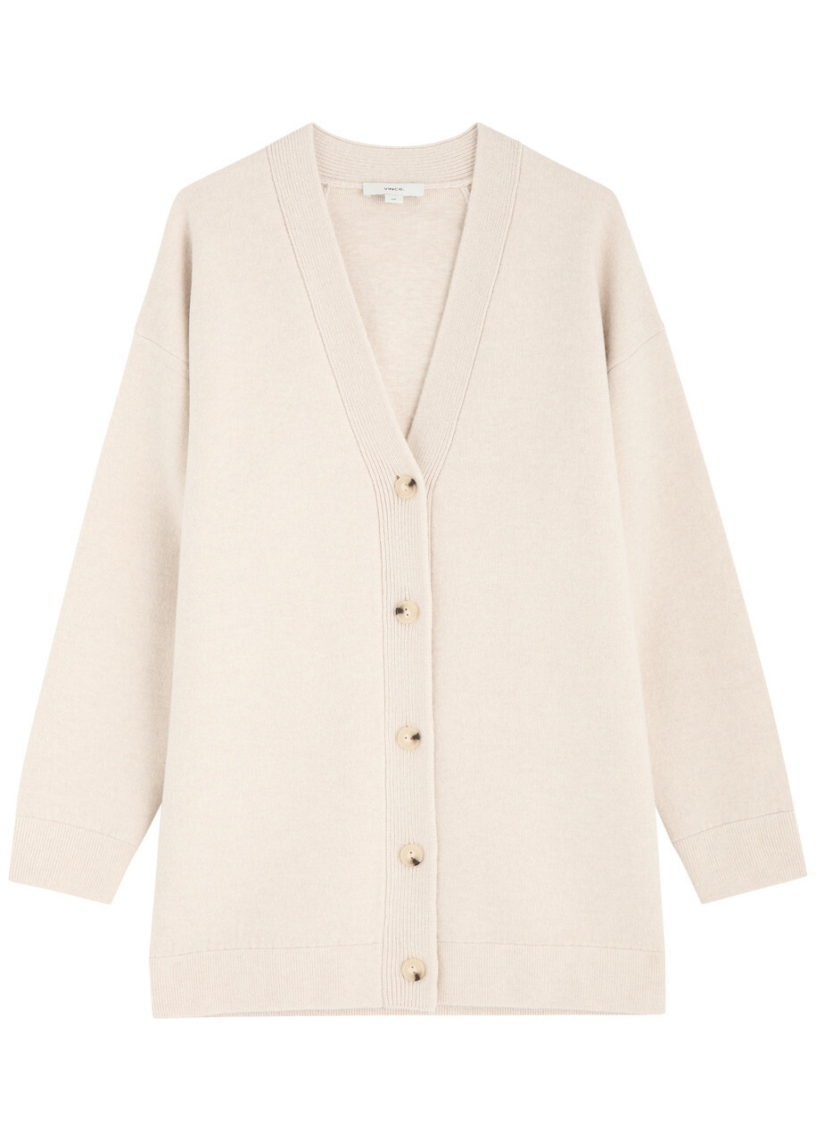 Cardigan Femme Vince En Laine Mélangée - Manches Courtes Boutonnées - Taille Small - Occasion Très Bon état