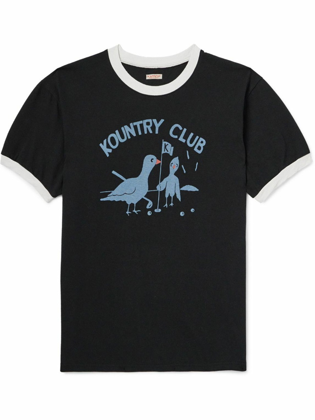 Photo: KAPITAL - Slim-Fit Logo-Print Cotton-Jersey T-Shirt - Black
