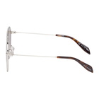 Alexander McQueen Silver and Brown Aviator Sunglasses