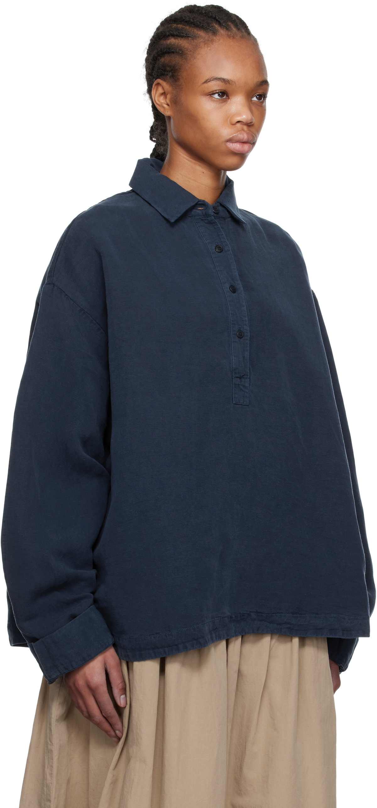 CASEY CASEY Navy Straight Tippy Shirt