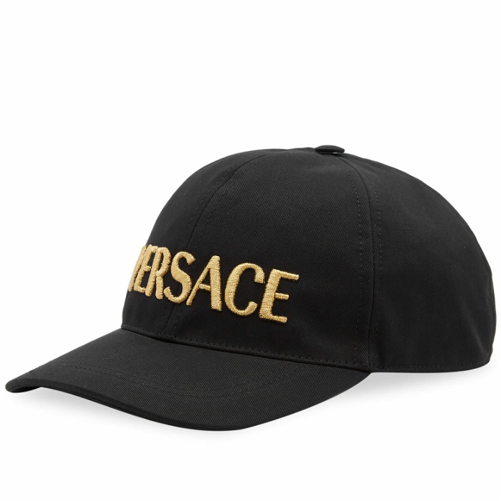 Photo: Versace Men's Logo Cap in Black/Gold