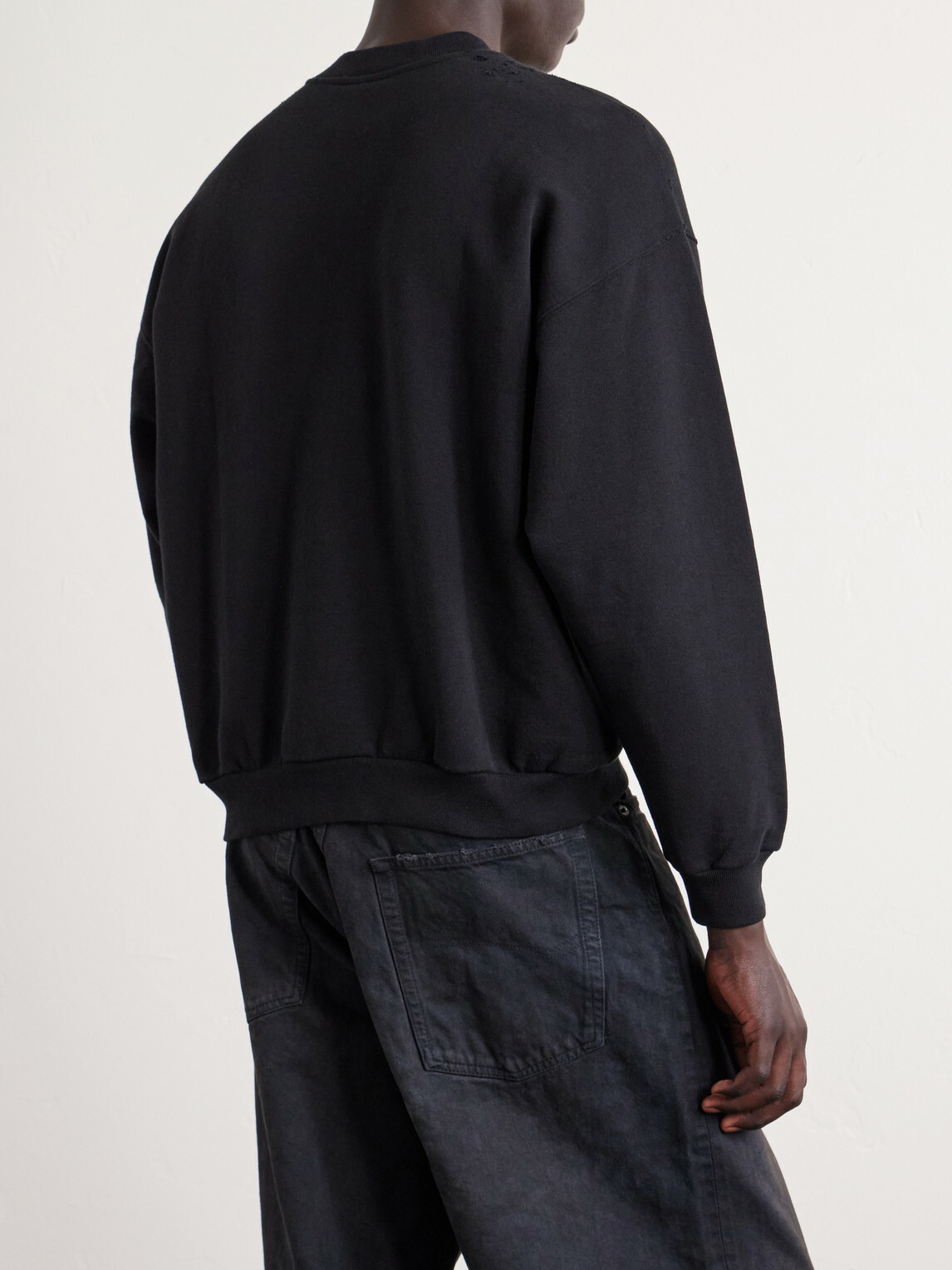 Balenciaga - Printed Cotton-Jersey Sweatshirt - Black