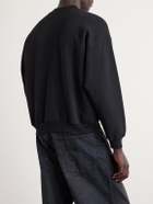 Balenciaga - Printed Cotton-Jersey Sweatshirt - Black