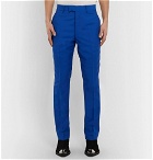 CALVIN KLEIN 205W39NYC - Slim-Fit Striped Mohair and Wool-Blend Trousers - Men - Blue