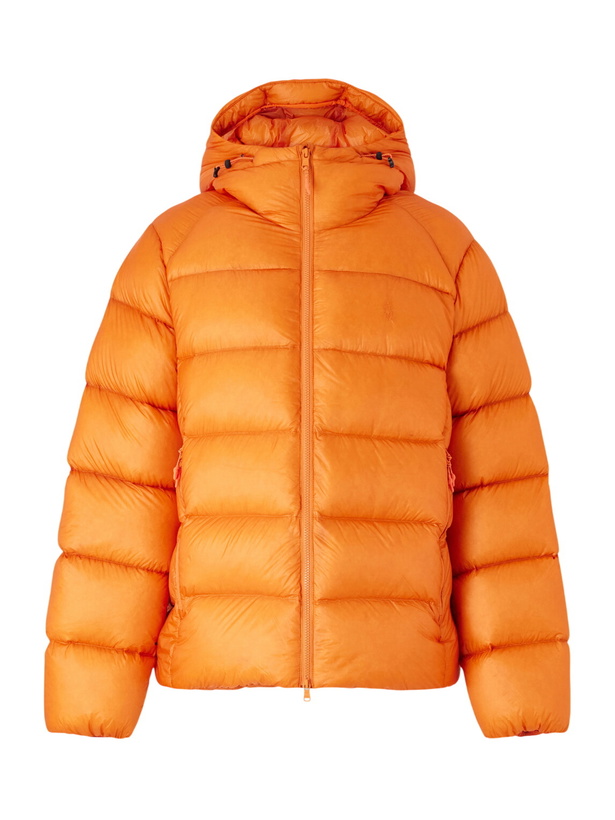 Photo: Polo Ralph Lauren - Hawthorne Logo-Embroidered Quilted Recycled-Shell Hooded Down Jacket - Orange