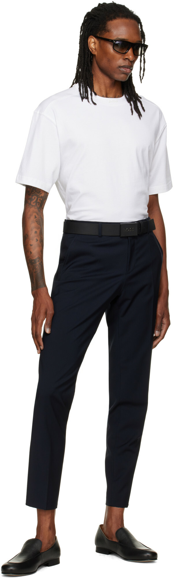 BOSS White 'BOSS' T-shirt