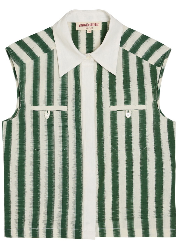 Photo: Emporio Sirenuse Ylenia Striped Cotton top Green