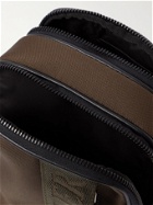 MONCLER - Detour Leather and Logo-Webbing Trimmed Nylon Messenger Bag - Green