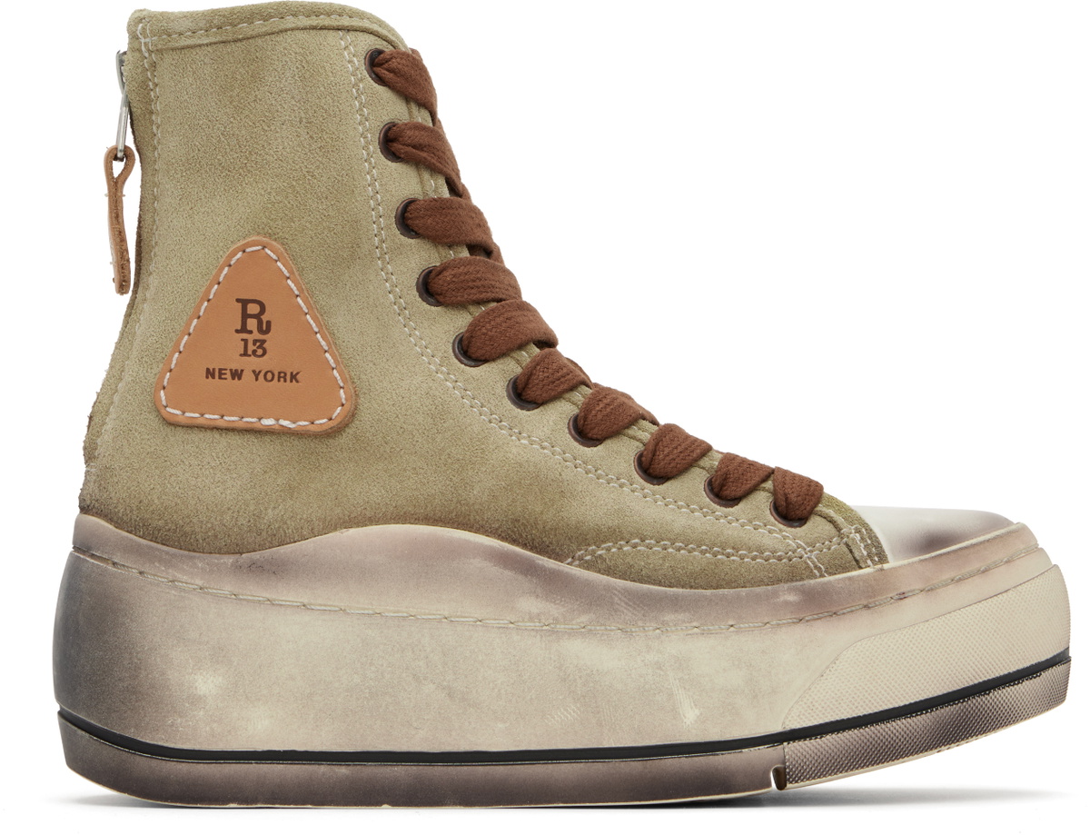 R13 Khaki Tall Kurt Sneakers